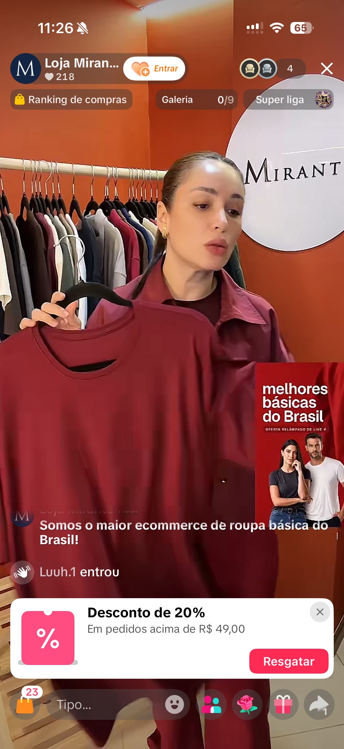 Live de roupa básica da Mirant com a LiveLab